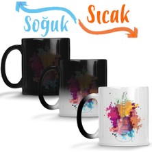 Baskı Dükkanı Strato Gitar Sihirli Kupa Bardak Porselen