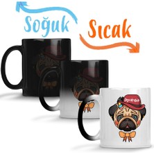 Baskı Dükkanı Pug Köpek Sihirli Kupa Bardak Porselen