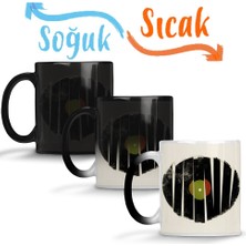 Baskı Dükkanı Retro Müzik Plak Sihirli Kupa Bardak Porselen
