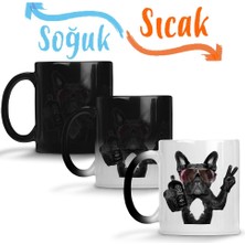 Baskı Dükkanı Bulldog Pug Köpek Sihirli Kupa Bardak Porselen