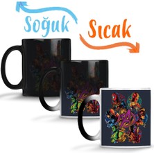 Baskı Dükkanı Avengers Crew Sihirli Kupa Bardak Porselen