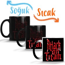 Baskı Dükkanı Attack On Titan Font Logo 001 Sihirli Kupa Bardak Porselen