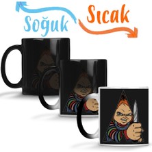 Baskı Dükkanı Chucky A Doll Work Orange Sihirli Kupa Bardak Porselen