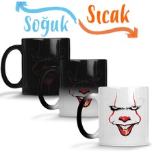 Baskı Dükkanı Pennywise Clown Spittle Sihirli Kupa Bardak Porselen