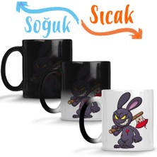 Baskı Dükkanı Looney Tunes Evil Bunny Cartoon Sihirli Kupa Bardak Porselen