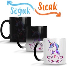 Baskı Dükkanı Unicorn Yoga Sihirli Kupa Bardak Porselen