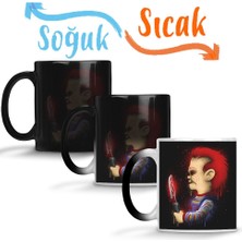 Baskı Dükkanı Wanna Play Chucky Sihirli Kupa Bardak Porselen