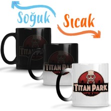 Baskı Dükkanı Attack On Titan Titan Park Sihirli Kupa Bardak Porselen