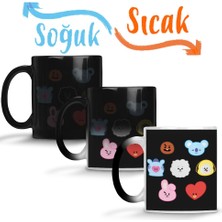 Baskı Dükkanı Bts BT21 Karakterleri Sihirli Kupa Bardak Porselen