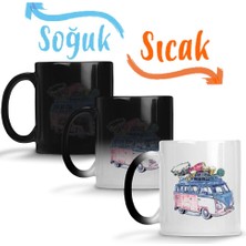 Baskı Dükkanı Volkswagen Bus Sihirli Kupa Bardak Porselen