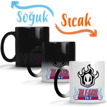 Baskı Dükkanı Bleach Logo Mavi Sihirli Kupa Bardak Porselen