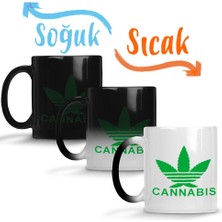 Baskı Dükkanı Cannabis Logo Sihirli Kupa Bardak Porselen
