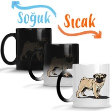 Baskı Dükkanı Pug Köpek Dog Pet Sevimli Cute Sihirli Kupa Bardak Porselen