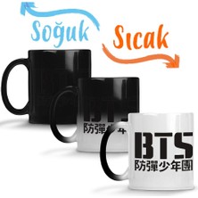 Baskı Dükkanı Bts Logo Sihirli Kupa Bardak Porselen