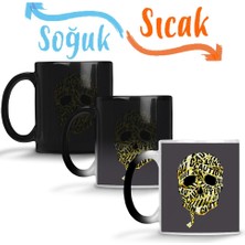 Baskı Dükkanı Caution Skull 2 Sihirli Kupa Bardak Porselen