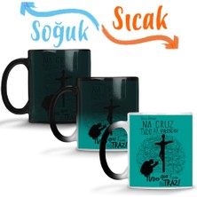 Baskı Dükkanı Vou Deixar Na Cruz Sihirli Kupa Bardak Porselen