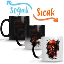 Baskı Dükkanı Deadpool Marvel Sihirli Kupa Bardak Porselen