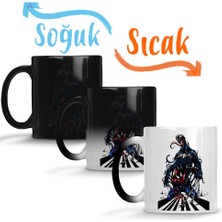 Baskı Dükkanı Spiderman Venom Marvel Sihirli Kupa Bardak Porselen