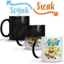Baskı Dükkanı Bob Esponja Sünger Bob Sihirli Kupa Bardak Porselen