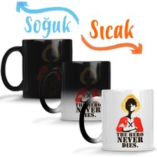 Baskı Dükkanı One Piece Luffy Mugiwara Sihirli Kupa Bardak Porselen