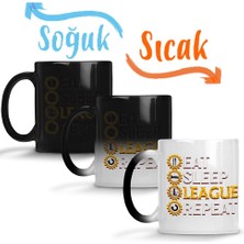 Baskı Dükkanı League Of Legends Eat Sleep League Repeat Funny Gifts Sihirli Kupa Bardak Porselen
