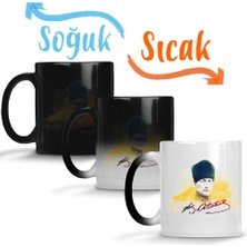 Baskı Dükkanı Mustafa Kemal Atatürk Sihirli Kupa Bardak Porselen