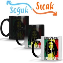 Baskı Dükkanı Bob Marley 01 Sihirli Kupa Bardak Porselen