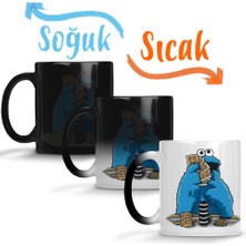 Baskı Dükkanı Susam Sokağı Kurabiye Canavarı Poker Sihirli Kupa Bardak Porselen