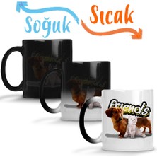 Baskı Dükkanı Amigos Sinceros Pug Cat Köpek Kedi Sihirli Kupa Bardak Porselen