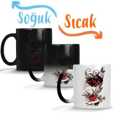 Baskı Dükkanı Rose Sihirli Kupa Bardak Porselen