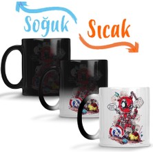 Baskı Dükkanı Deadpool Sihirli Kupa Bardak Porselen