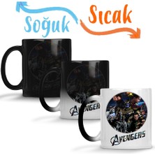 Baskı Dükkanı Avengers Sihirli Kupa Bardak Porselen