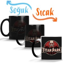 Baskı Dükkanı Attack On Titan Titan Park Sihirli Kupa Bardak Porselen