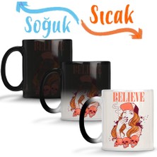 Baskı Dükkanı Believe Sihirli Kupa Bardak Porselen