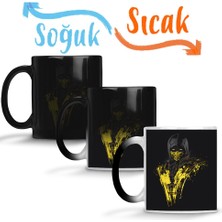 Baskı Dükkanı Scorpion Mortal Kombat Sihirli Kupa Bardak Porselen