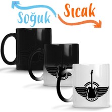 Baskı Dükkanı Rock Roll Müzik Gitar 01 Sihirli Kupa Bardak Porselen