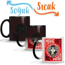 Baskı Dükkanı Sanat Yap Savaşma Kırmızı Sihirli Kupa Bardak Porselen