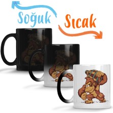 Baskı Dükkanı Varil ve Goril Sihirli Kupa Bardak Porselen