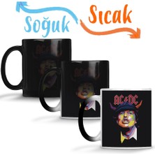 Baskı Dükkanı Banda Ac Dc Rock Müzik Grubu Sihirli Kupa Bardak Porselen