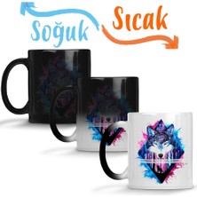 Baskı Dükkanı Color Wolf Sihirli Kupa Bardak Porselen