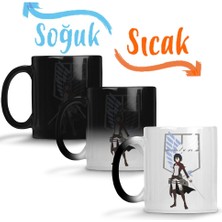Baskı Dükkanı Attack On Titan Mikasa Sihirli Kupa Bardak Porselen