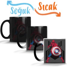 Baskı Dükkanı Spider Man Captain Underoos Sihirli Kupa Bardak Porselen
