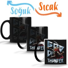 Baskı Dükkanı Thor God Of Thunder Sihirli Kupa Bardak Porselen
