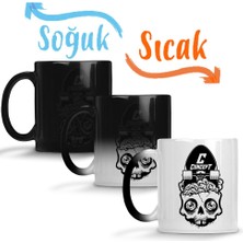 Baskı Dükkanı Concept Sk8 Caveira Sihirli Kupa Bardak Porselen