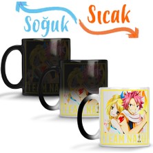 Baskı Dükkanı Fairy Tail Team Nalu Natsu Lucy Sihirli Kupa Bardak Porselen