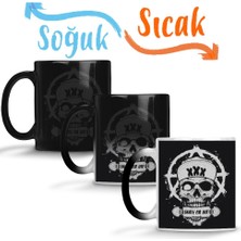 Baskı Dükkanı Skate Skull Sihirli Kupa Bardak Porselen