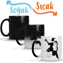 Baskı Dükkanı Michael Jackson Sihirli Kupa Bardak Porselen