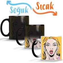 Baskı Dükkanı Vintage Girl Sihirli Kupa Bardak Porselen