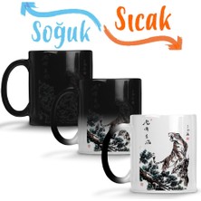 Baskı Dükkanı Tiger On The Clifftop Sihirli Kupa Bardak Porselen