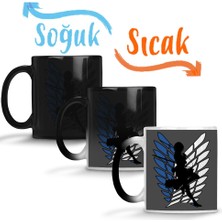 Baskı Dükkanı Attack On Titan Mikasa Sihirli Kupa Bardak Porselen